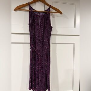 Women's Purple Patterned Sleeveless Dress by Banana Republic